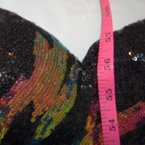 NWT-Love & Lemonade Sequin Floral Mermaid Gown Black Sweetheart Off Shoulder - Picture 6 of 6